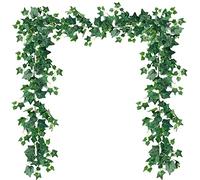 Sggvecsy 3 Pcs Artificial Ivy Vines Kit 6.4Ft Odorless Silk Ivy Garland with Green Leaves Fake Hanging Plants Artificial Greenery Decor for Wedding Home Wall Party Indoor Outdoor Decoration