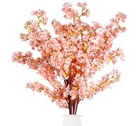 Sggvecsy Cherry Flower Branches Plum Blossom Artificial Flowers Branches 39 Inch Branches Flowers Tree Stems for Home Wedding Party Decor (3 Pcs, Pink)