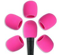 SGHAJIME 6Pcs Microphone Cover Foam Mic Cover Pink Handheld Microphone Windscreen Micro Foam Cover Filter for Karaoke DJ Broadcasting