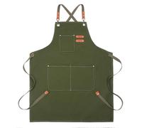 SGHE Cotton Canvas Apron for Men Women with Pockets, Cross Back Apron for Kitchen Cooking Baking Chef Artist Painting Work Aprons for wood worker, Garden, Restaurant, Bartender, Barista
