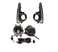 SGHFUVE Car Fog Light Lamp For Toyota For Yaris For Vitz US Type 2018-2020 LED Fog Light With Wires Switch Harness Kit Angel Eyes Lamp Cover Chrome(Blue Ring Fog Set)