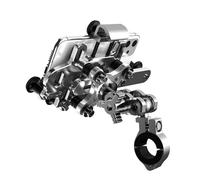 SGHFUVE Navigation Bracket phone Shock-Absorbing Phone Holder For Motorcycle Bicycle 2024 Upgraded Alloy Rotary Adjustment Mobile Phone Navigation Bracket(H95 Silvery)