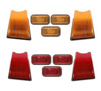 SGHFUVE Rear Tail Light Lamp For Hummer H2 SUV/SUT 2003-2009 Car Front & Rear Cab Roof Marker Light Housings Replace OEM Amber/Red Lamps(10pc No Bulb A)