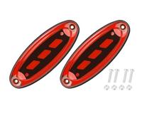 SGHFUVE Rear Tail Light Lamp Truck Oval Side Light Red Yellow LED Side Marker Turn Signals Light Rear Light For Car Trailer Tractor Lorry Pickup Bus RV(2pcs Red)