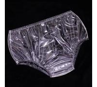 Sghjuy Plastic Panties PVC Diaper-proof Underwear Adult Incontinence Pull-on Plastic Pants with Odor Control Unisex Incontinence Pants Transparent Plastic Underwear Period Panties,4XL,Clear