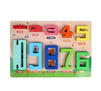 Sghtil Digit Blocks - 1-10 Numbers Wooden Building Blocks - STEM Activities for Kids Aged 3+, Interactive Toy for Home Kindergarten Preschool