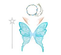 Sghtil Fairy Wings Costume Set - Women Costume Halloween Butterfly Fairy Wings | Skin-Friendly Holiday Immersive Accessories for Adults Girls Wife Girlfriend Sisters Mother