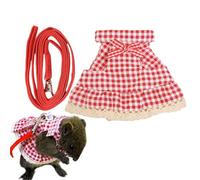 Sghtil Hamster Harness | Small Animal Costume Walking Strap | Escape-Proof Small Animal Clothes with Leading Rope for Squirrel Ferret Bunny Hamster