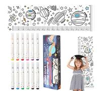 Sghtil Kids Growth Chart - Measuring Supplies Ruler | Measuring Height Chart with 12 Color Pens for Kindergartens and Early Childhoo