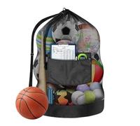 Sghtil Mesh Bag for Beach Toys | Heavy Duty Large Capacity Ball Bag - Outdoor Backpack for Beach Swimming Gym Park Football Volleyball