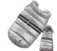 Sghtil Small Dog Winter Clothes,Reflective Strip Warm Dog Coat with Built in Harness Hole - Puppy Jacket, Cozy Snow Vest for Small Dogs Cats