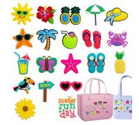 Sghtil Tote Bag Charm,20X Summer Beach Tote Bag Accessories | PVC Cute Modern Ornaments, Outdoor Activities Decoration for Women, Mother, Wife, Girlfriend
