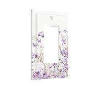 Sghxwp Outlet Covers Boho Watercolor Purple Wildflower Single Rocker Light Switch Plate Decorative Lavender Floral Butterfly 1 Gang Wall Plate Gfci Electrical Switchplate for Bathroom Home Decor