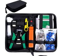 SGILE 9-in-1 RJ 45 Crimping Tool Kit, Pass Through Crimper & Stripper for Cat5/Cat6, All-in-One Ethernet Network Repair Set for Computer Maintenance with LAN Cable Tester & Connectors
