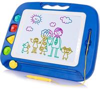 Large Magnetic Drawing Board - 4 Colors 42×33cm Pad with 4 Stamps for