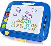 Large Magnetic Drawing Board - 4 Colors 42×33cm Pad with 4 Stamps for
