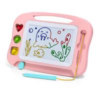 SGILE Magnetic Drawing Board for Kids, Colorful Erasable Doodle Board with Magnet Pen, Painting Sketch Pad with Three Stamps, Travel Toy, Birthday Gift, Educational Learning Toy for Toddlers, Pink