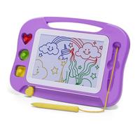 SGILE Magnetic Drawing Board Kids, Toddler Travel Toy Pad, Standard 25x18cm | Etch & Sketch with 3 Stamps, Doodle & Writing Activity, Educational Learning Gift Girls & Boys Ages 1-4, Purple
