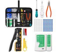 SGILE Network Tool Kit, RJ45/RJ11/RJ12 Crimping Tool for Cat5/Cat6 | Cable Tester with 50 Connectors, Wire Stripper & Cutter for LAN Cable Termination, RJ45 Plugs & Computer Maintenance
