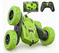 SGILE RC Stunt Car, Remote Control Car Toys with 2 Sided 360 Rotation, Direct Charge RC with Flips, Radio Controlled Cars for Boys Girls Kids Age 6+, Toy Gifts for Birthday Christmas, Green