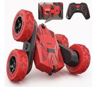 SGILE RC Stunt Car, Remote Control Car Toys with 2 Sided 360 Rotation, Direct Charge RC with Flips, Radio Controlled Cars for Boys Girls Kids Age 6+, Toy Gifts for Birthday Christmas, Red