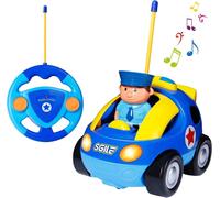 SGILE Remote Control Car for Toddlers with Sound and Light, RC Police Car Toys Birthday Gift Present for 18 Month+ Year Old Boys Girls, Blue