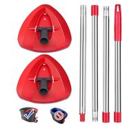 Sgizoku 2 Spin Mop Base with Handle Compatible with Vileda Turbo 2in1,3in1 Mop Refill,Triangular Spin Base for Turbo Smart/EasyWring&Cleaning Mops Accessory - Not Include Head Cloth