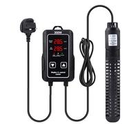 Sgizoku 300W Aquarium Heater with External Temperature Controller LED Digital Dual Display,Submersible Fish Tank Heater with Anti-burning,Overheat Protection,for Fish Tanks up to 250 L