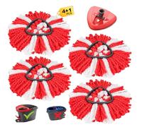 Sgizoku 5 Mop Replacement Heads for Vi-ledar Turbo Smart Mop Replacement Cover for Turbo Spin EasyWring and Clean Turbo Floor Mop