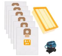 Sgizoku 6 Dust Bags with 1Flat Pleated Filter for Bosch GAS 35 L AFC/L SFC+/M AFC Dust Extractors,GAS 35 Vacuum Cleaner Bags for Bosch Replacement Fleece Filter Bag