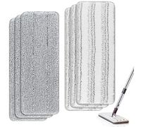 Sgizoku 6PCS Universal Microfibre Mop Pads Compatible with JOYMooP/MastHome/MASTERTOP/Squeezypeasy/EasyGleam and Most Flat Mop and Bucket,32.5X12.5CM