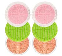 Sgizoku 7.28In Floating Microfibre Mop Pad for Air-Crafts PowerGlide Replacement Pads,Scrub Pads Compatible with PowerGlide/OGORI Electric Steam Cleaner Mop,2Heavy Scrub Pads,2Soft Pads,2Scrubby Pads