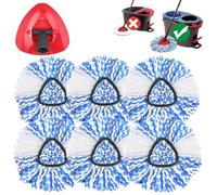 Sgizoku H2PrO Mop Heads with Spin Base Compatible with Viledar/O-cedars H2PrO RinseClean 2Tank Mops Replacement Refills, 6PCS Microfiber Clothes Refills+1PCS Triangle Base, 7Pack