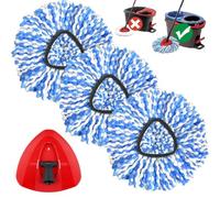 Sgizoku H2PrO Mop Heads with Spin Mop Base Compatible with Viledar H2Pro RinseClean Mop Replacement Refills: 3PCS Microfiber Mop Clothes +1PCS Triangle Mop Base