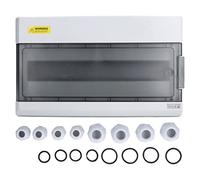 SGKJ 18WAY Distribution Box, Transparent Junction Case with IP66 Rating, ABS + PC Plastic Electrical Box for Indoor Outdoor Use, 18 Way DIN Rail Mounting, 380 x 230 x 11