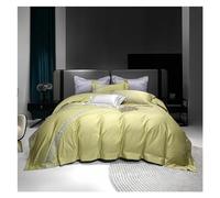 SGKOMN 1200TC Egyptian Cotton Luxury Bedding Set Chic Embroidery Soft Satin Duvet Cover Set Quilt Cover Bed Sheet Set Pillowcases,All Season Comforter, C-FITTED BED SHEET_KING 4PCS