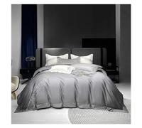 SGKOMN 1200TC Egyptian Cotton Luxury Bedding Set Chic Embroidery Soft Satin Duvet Cover Set Quilt Cover Bed Sheet Set Pillowcases,All Season Comforter, B-FLAT BED SHEET_QUEEN 4PCS