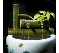 SGKOMN Bamboo Fountain Kit with Pump, Zen Feng Shui Water Feature for, Fish Tank Circulation Ornament, Freestanding Landscape Fountain, for Patio, Pond, Backyard, Garden, 11.8in(30cm)