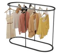 SGKOMN Clothes Rail Garment Rack Round Clothing Rack, Commercial Oval Clothing Hanging Rack Floor Standing Clothes Hanging Rack For Bedrooms Hanging Apparel, Boutiques Display, Black-150x150cm