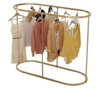 SGKOMN Clothes Rail Garment Rack Round Clothing Rack, Commercial Oval Clothing Hanging Rack Floor Standing Clothes Hanging Rack For Bedrooms Hanging Apparel, Boutiques Display, Gold-150x150cm