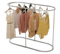 SGKOMN Clothes Rail Garment Rack Round Clothing Rack, Commercial Oval Clothing Hanging Rack Floor Standing Clothes Hanging Rack For Bedrooms Hanging Apparel, Boutiques Display, Silver-120x150cm