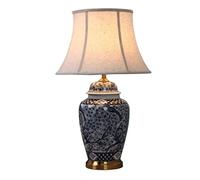 SGKOMN Desk Lamps For Reading Ceramic Table Lamps Oriental Large Nightstand Lamp For Bedroom Living Room Home Office Lamps For Living Room-A-Remote control
