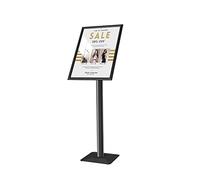 SGKOMN Floor Sign Holder,A2 Adjustable Sign Holder Poster Stand, 17x23.5 Inch Heavy Duty Floor Sign Stand With Aluminum Snap Open Frame For Vertical And Horizontal Sign Displayed, Black