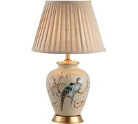 SGKOMN Hand-Made Ceramics Table Lamp With Painted Plum Blossom And Magpie Vase Bedroom Desk Lamp Large Oriental Antique Ceramics Desk Lamp All Copper Table Lamp-Copper-61 * 38cm