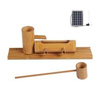 SGKOMN Handmade Bamboo Fountain, Solar Water Feature, Feng Shui Zen Decor, Natural Bamboo Spout with Pump, for Garden Pond, Fish Tank, Stone Basin, Lawn or Backyard, 20in(50cm)