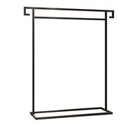 SGKOMN Industrial Retro Clothes Rail Commercial Grade Heavy Duty Clothing Rack For Hanging Clothes Black Metal Single Rail Coat Rack For Bedroom Retail Display Rack, 120X40X165CM