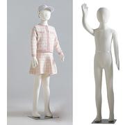 SGKOMN Kids Mannequin Full Body Age 1-14, Child Mannequins Manikin Teenagers Torso Dummy Dress Form for Shop Window Clothing Display, Bendable Legs & Arms, Head Turn Form, White-12 years old