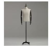 SGKOMN Mannequin Body Torso,Male Model Half-length Suit Dress Props Window Dummy Clothing Display Rack Base with Universal Wheelsive effect, With Arms-L