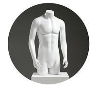 SGKOMN Mannequin Male Mannequin Body Torso, Half Scale Manikins for Underwear Swimwear Fashion And Shopfittings, Easy To Assemble And Disassemble, 2 Colours, White