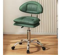 SGKOMN Modern Ergonomic Vanity Chair with Rolling Wheels and Height Adjustable Feature for Comfortable Makeup Appli n Stylish Swivel Vanity Stool in Dark Gray Color Perfect for C, Green C-One Size